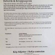 Uppdrag Personalklubben SkaS “Retorik & Kroppsspråk”